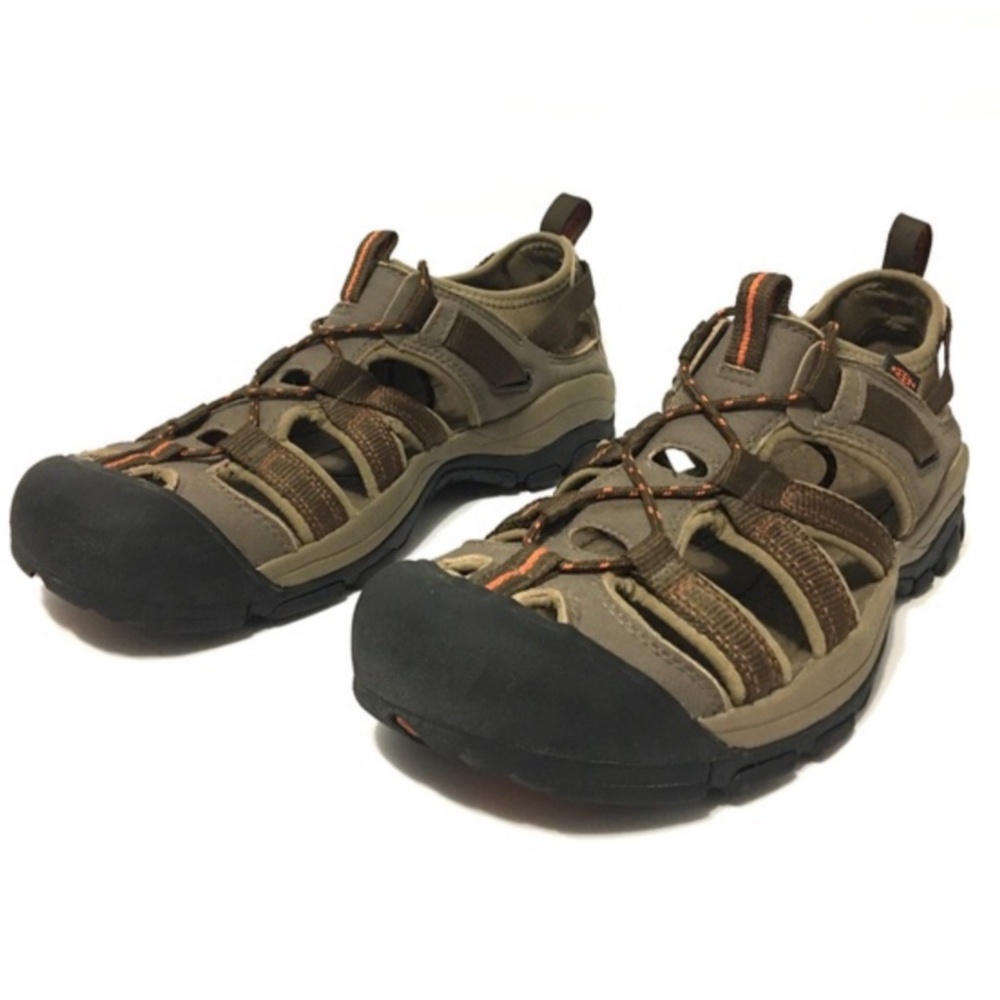 Keen Brown and Black Hiking Sandals with Protective Toe Cap